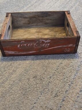 Coca-Cola Wooden Crate - Rustic Red Wood Soda Carrier - "Enjoy Coca-Cola" 1970s